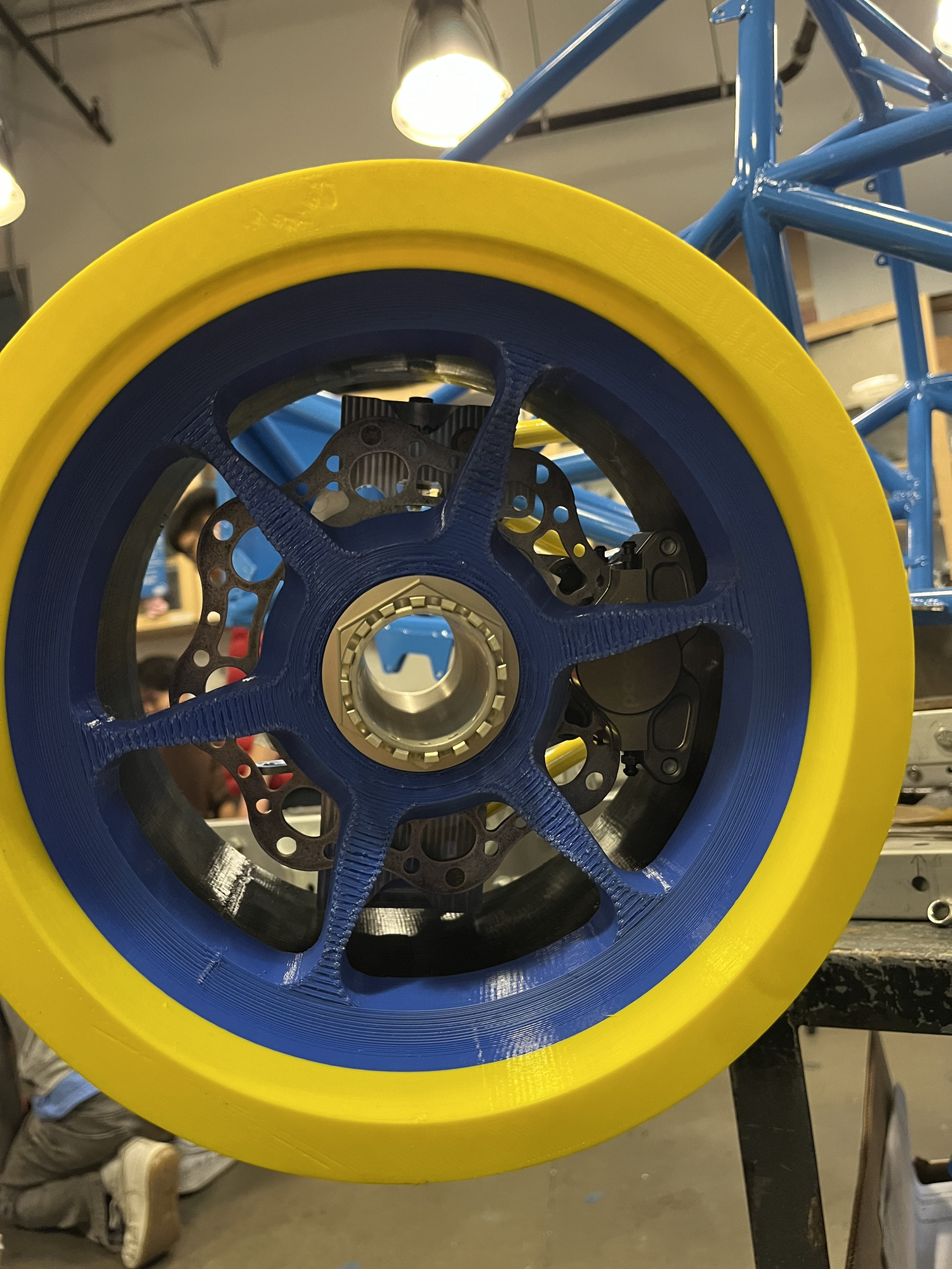 Test fitting of brakes with a 3d printed wheel